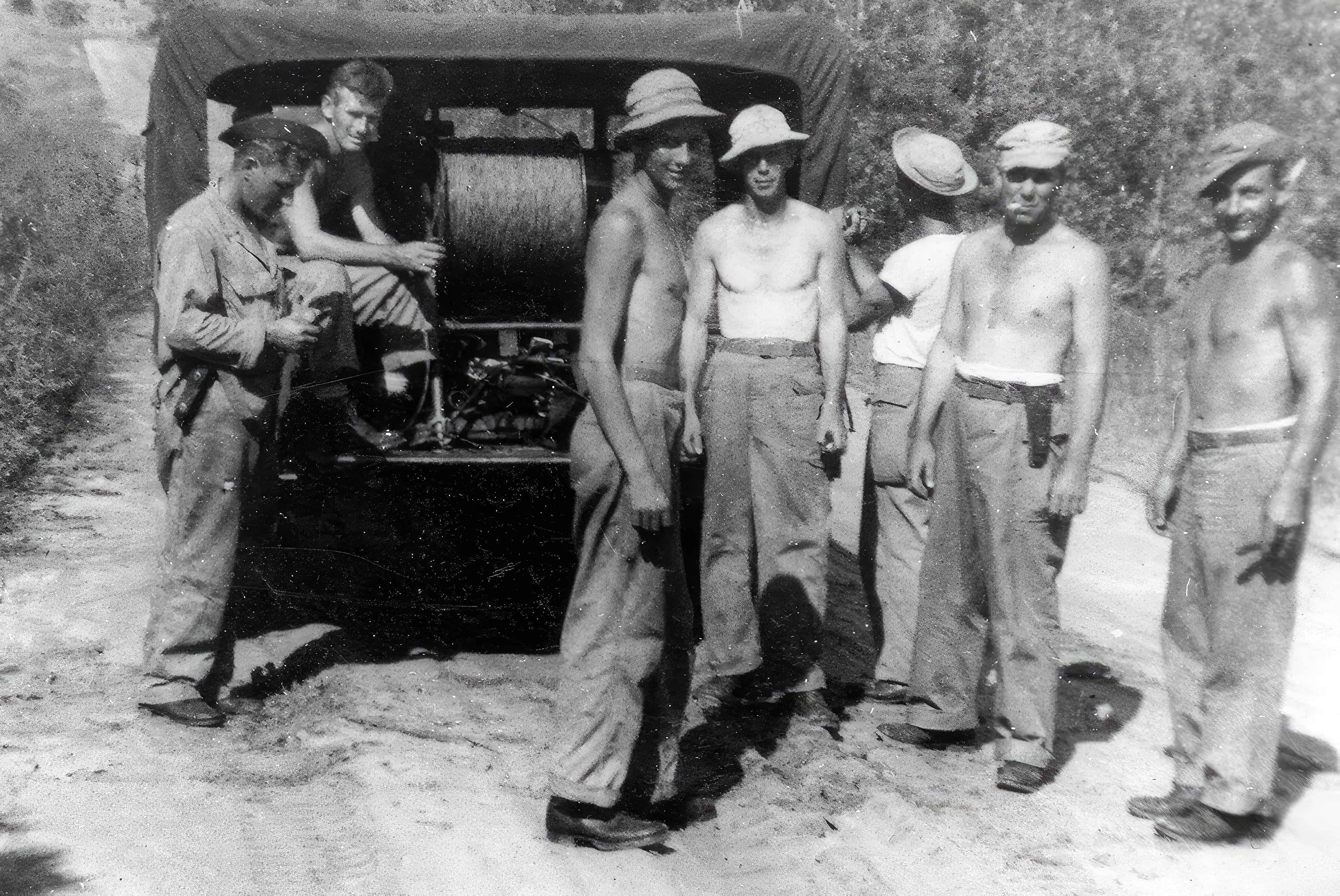 A photo of the history of the bucket hat in World War II