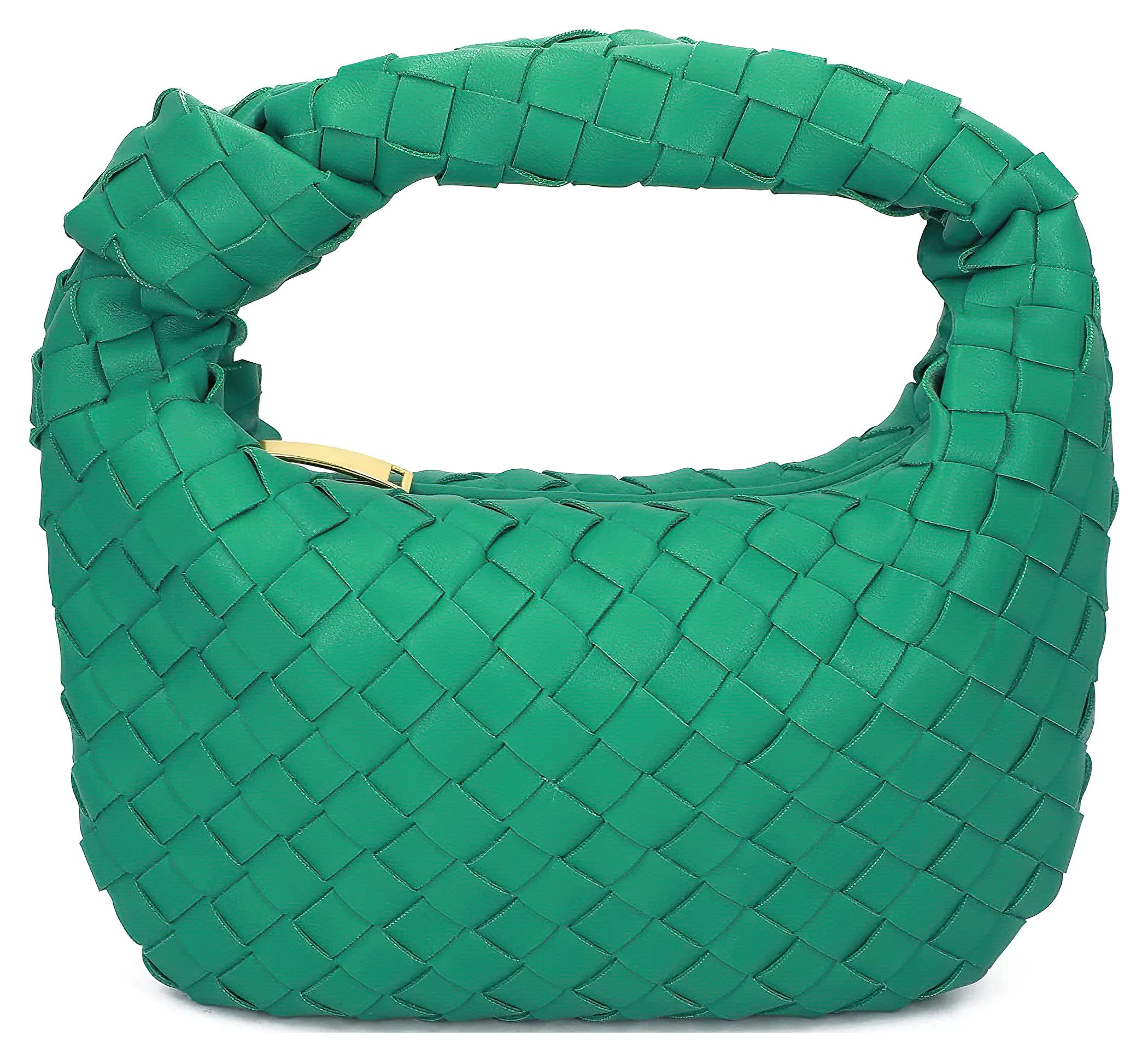 Ykall Knotted Soft Leather Woven Shoulder Handbag