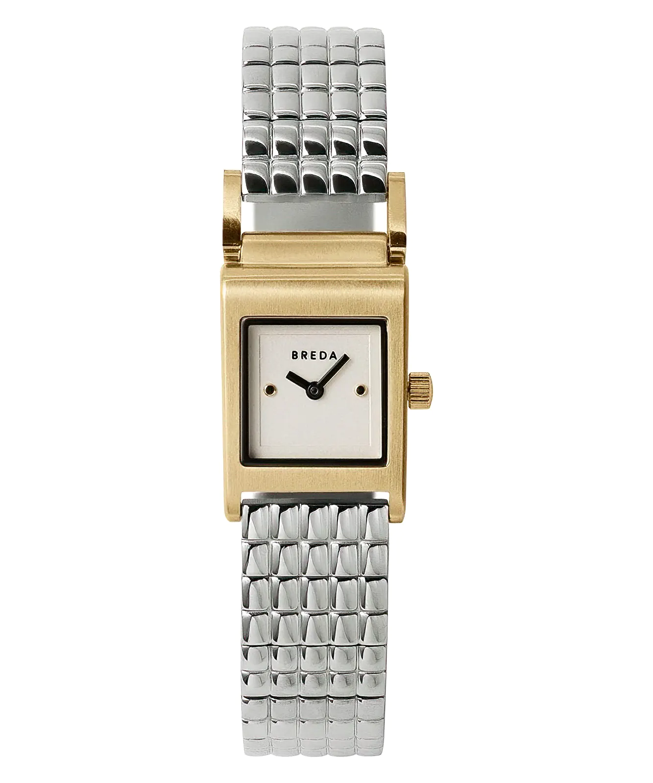breda revel gold and stainless steel bracelet watch