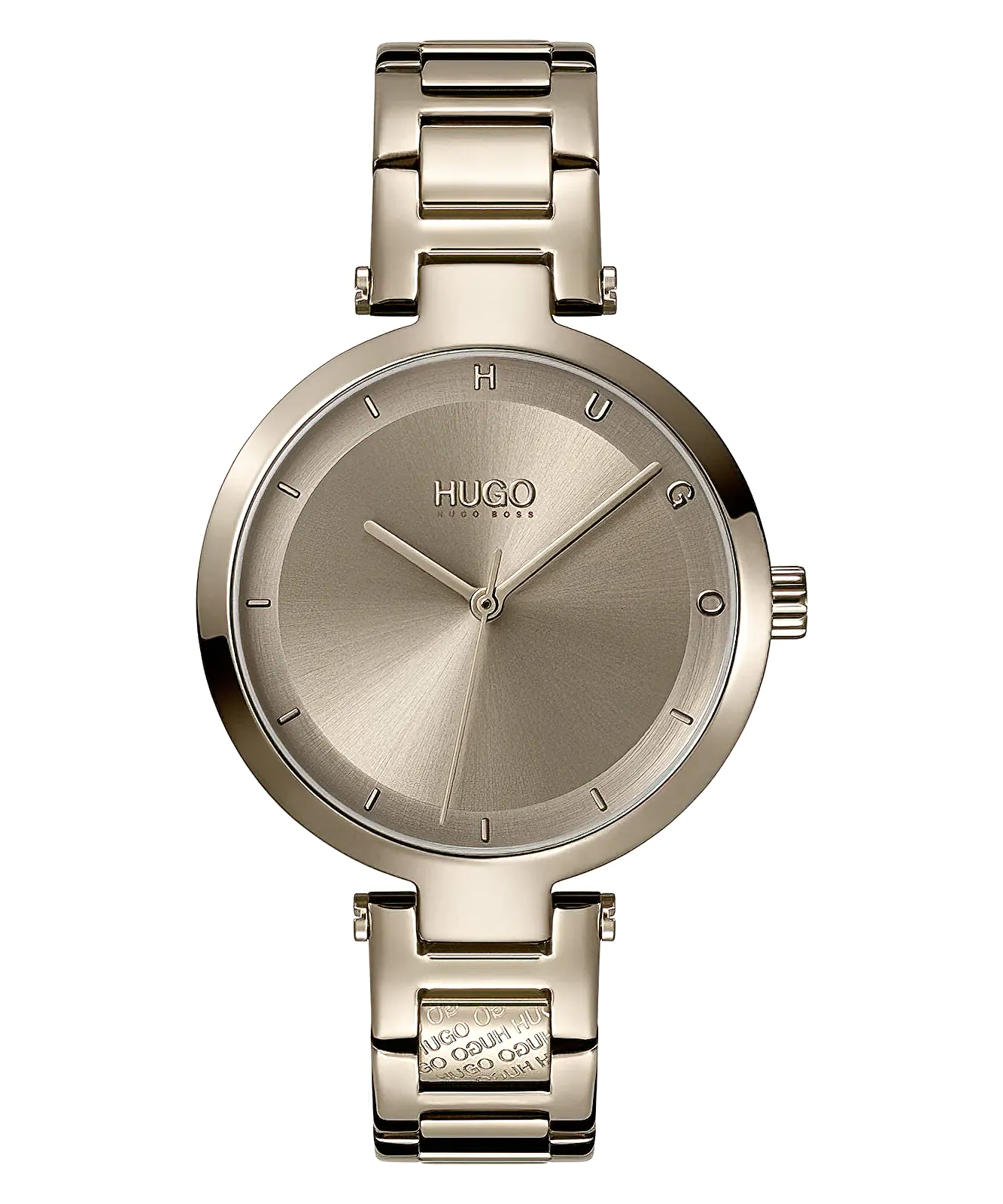 hugo hope quartz stainless steel and link bracelet casual watch