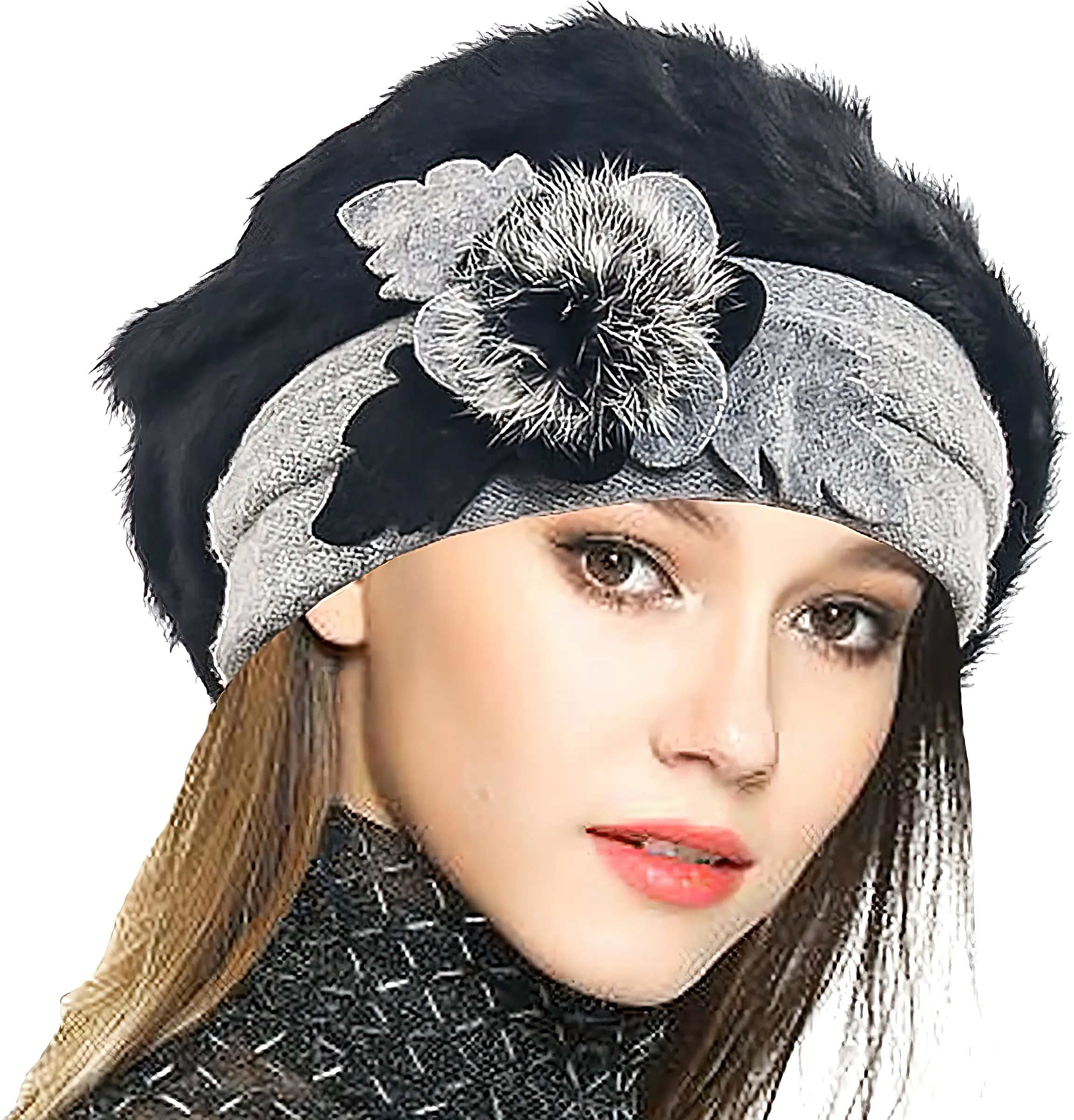 VECRY Floral French Beret Beanie Hat for Winter