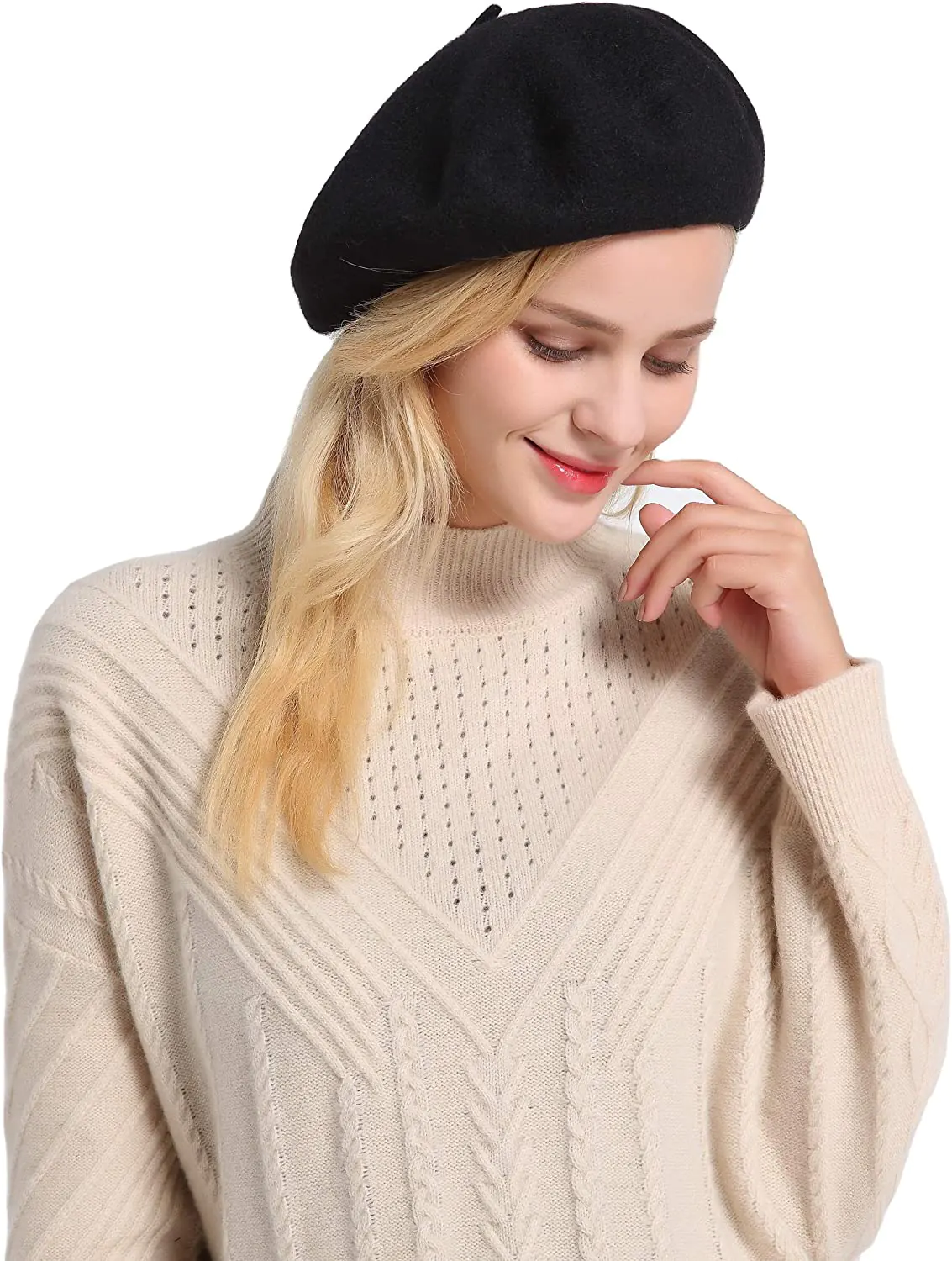 ZHWNSY Wool French Berets Beanies Hat for Women