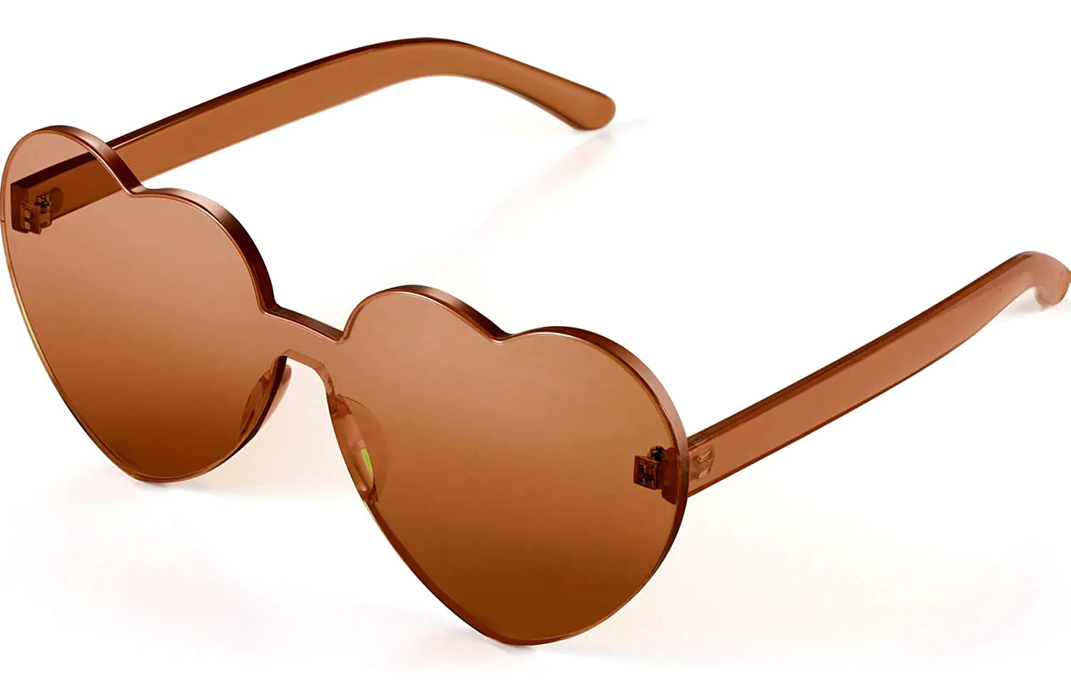 maxdot transparent rimless heart shape sunglasses brown