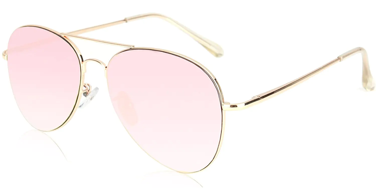 sojos classic aviator sunglasses sj1030 bright gold pink