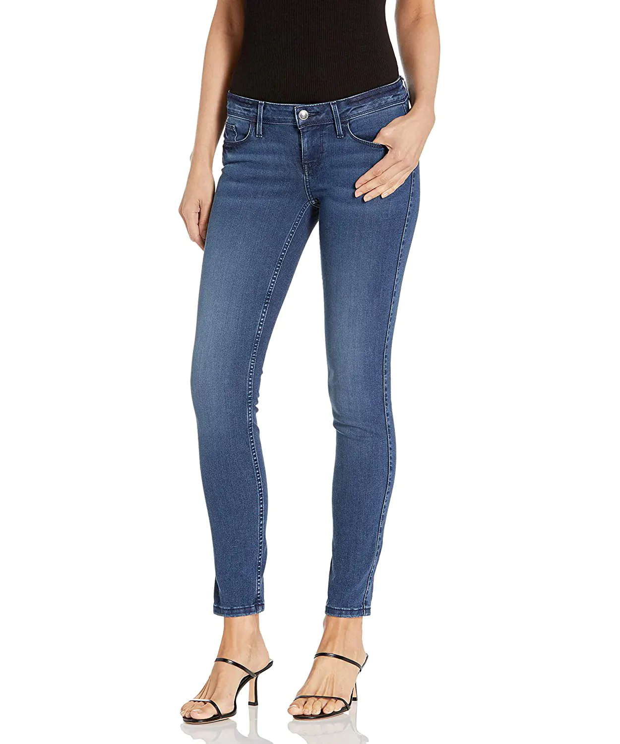 GUESS Women's Power Low Rise Stretch Skinny Fit Jeans